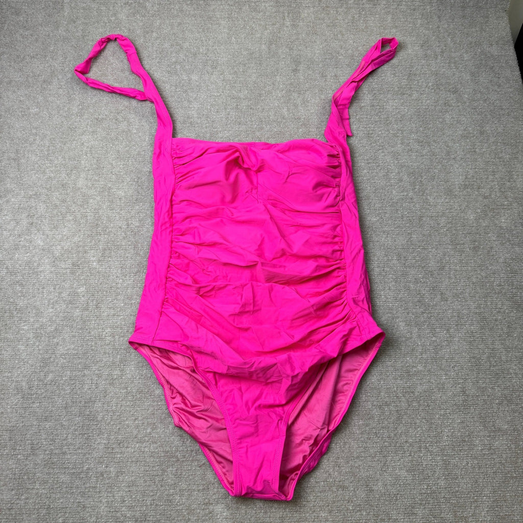 MSRP $44 Smismivo Women's XXL Tummy Control Halter One Piece Swimsuit Ruched