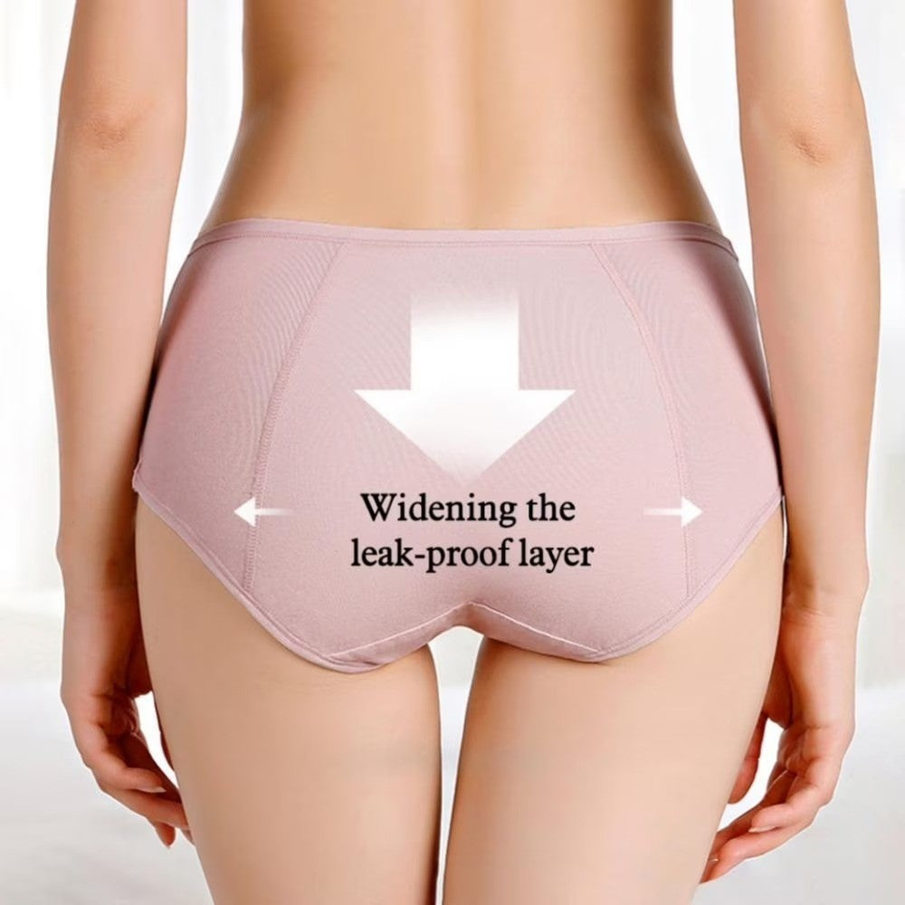 Set of 4 Menstrual Period Underwear Sz XL Panties for Women Mid Waist Cotton Po