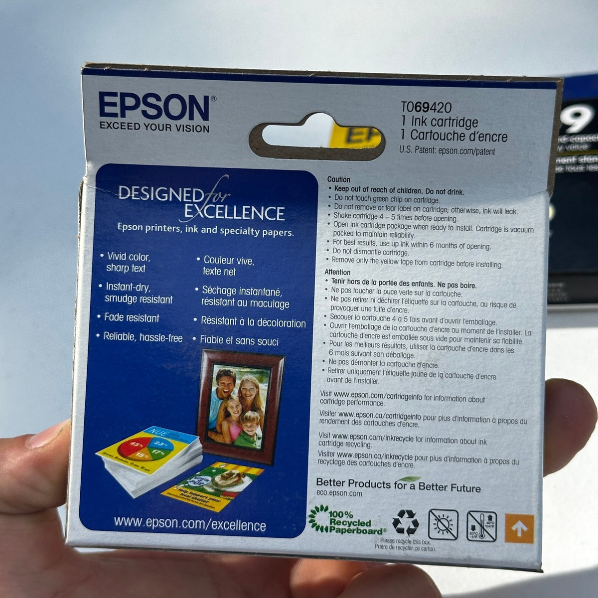 Set of 2 Epson 69 T069420 Yellow Ink Cartridge EXP 09/2023 Standard Capacity