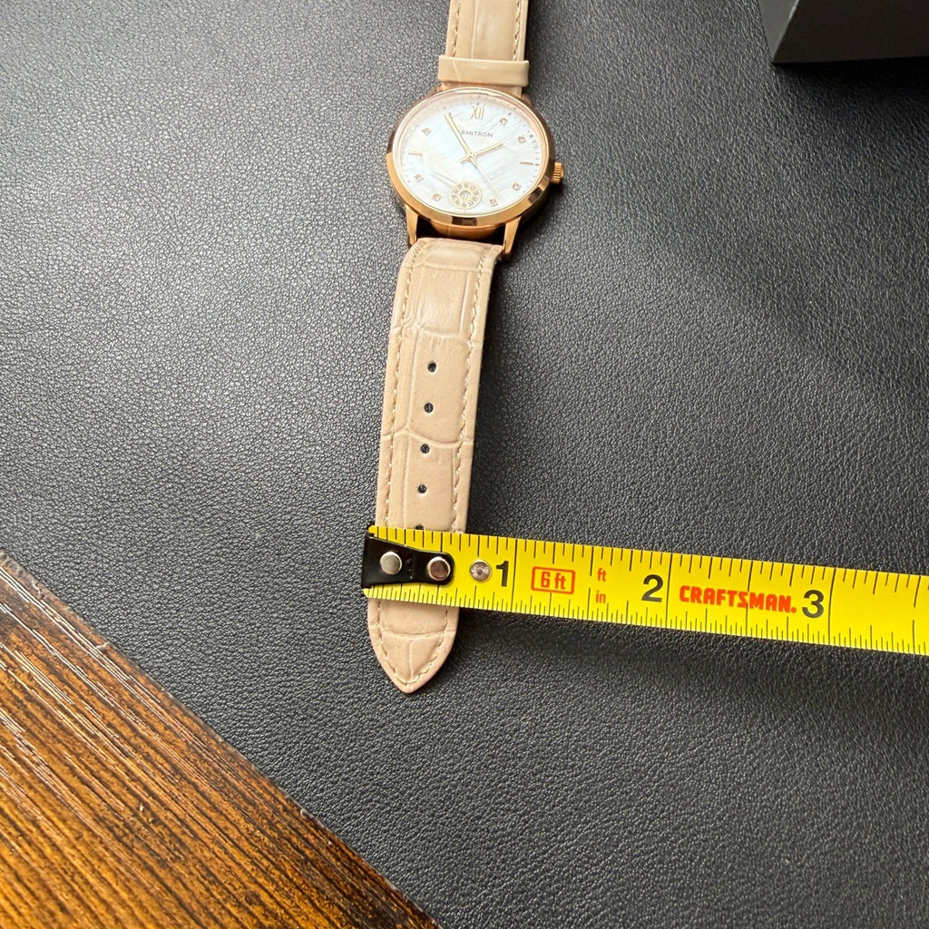 Armitron 75/5834RG Women's Rose Gold Tone Crystal Leather Strap Watch New Batte