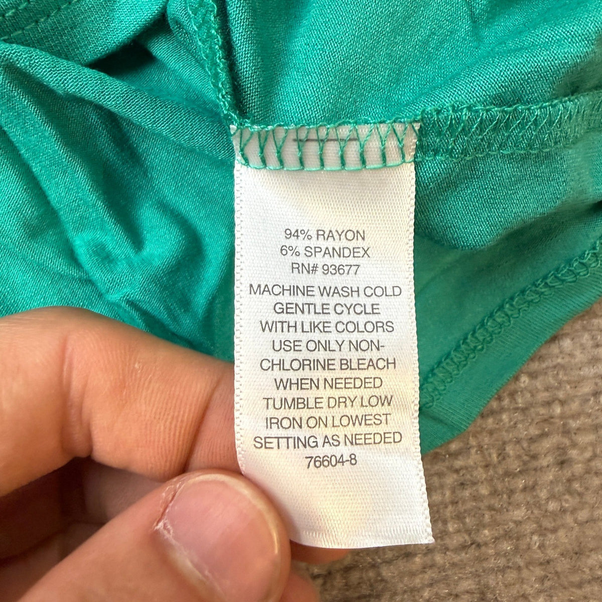 MSRP $42 Liz Claiborne Women's L Tall Alhambra Green Side Tie Top T-Shirt Short