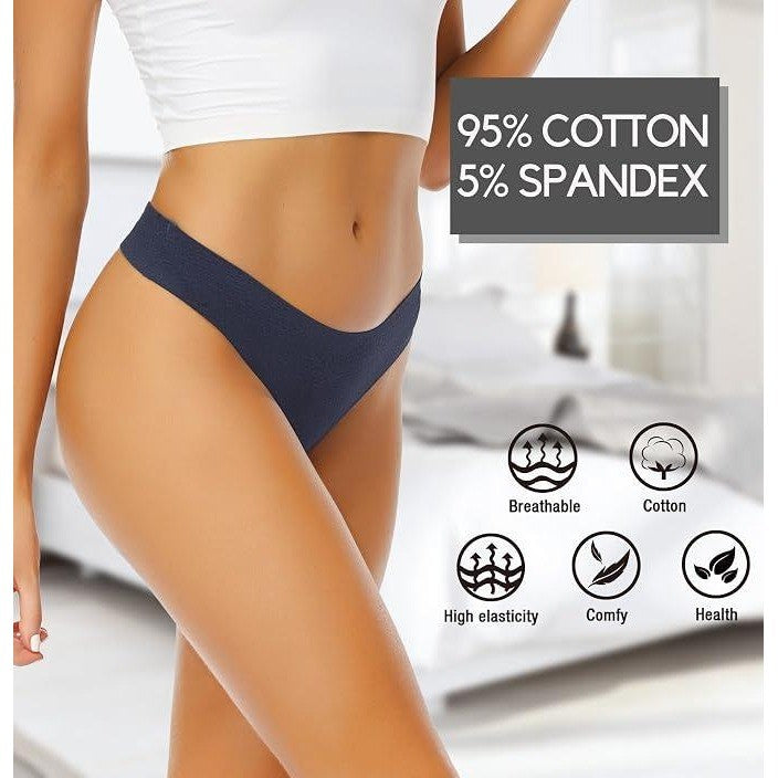 MSRP $26 Wealurre 6 Pack Women's S Cotton Thong Breathable Panties Low Rise Und