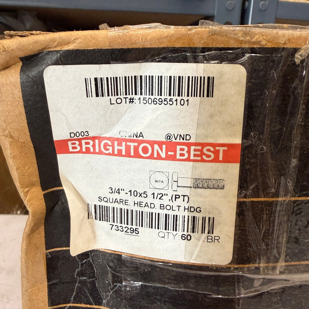 Pack of 30 Brighton Best 3/4-10 x 5-1/2 Square Head Machine Bolt HDG Galvanized