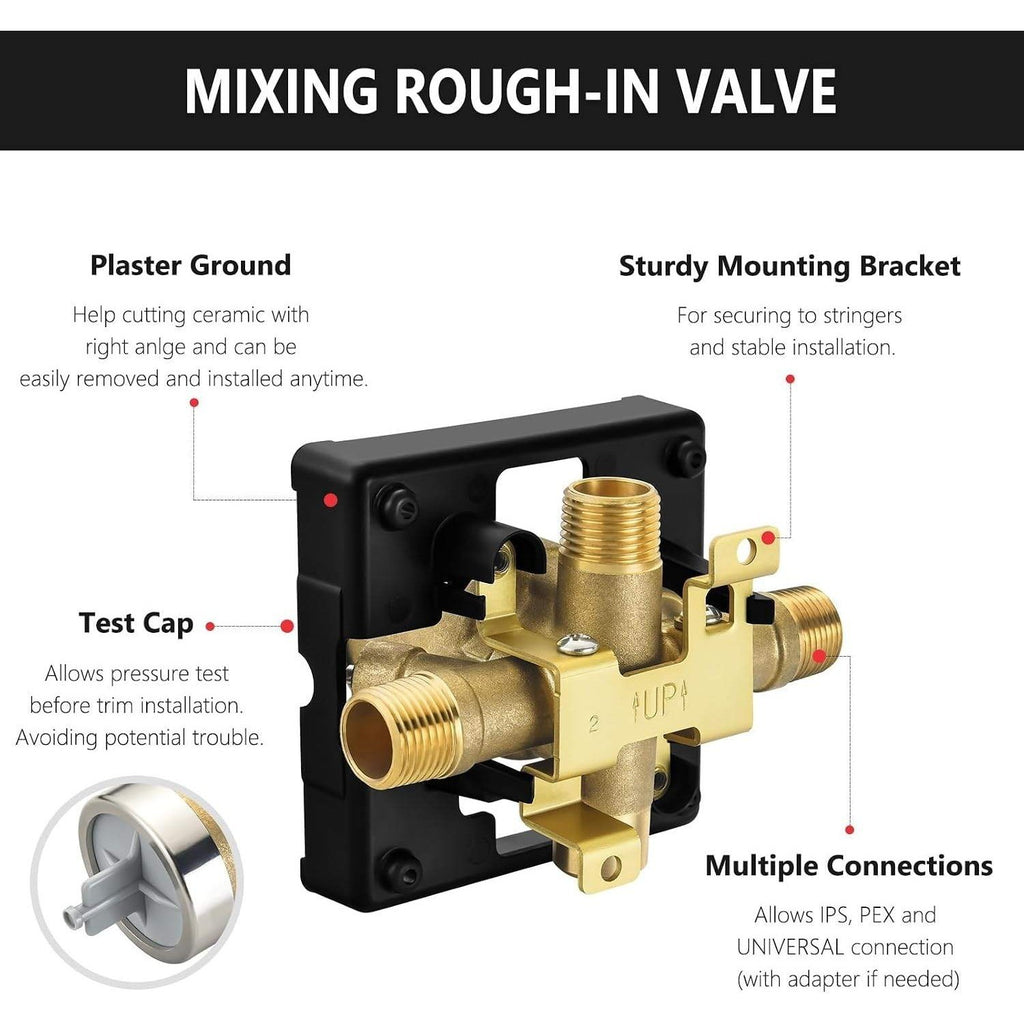 RJDIBAN Shower Valve for Delta R10000-UNWSHF, 3 Port 1/2 Inch Connection R1000