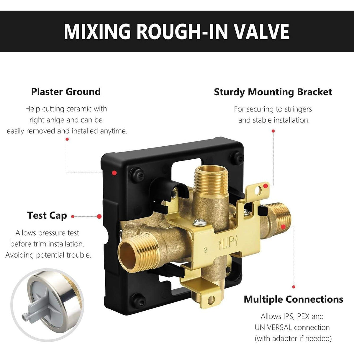 RJDIBAN Shower Valve for Delta R10000-UNWSHF, 3 Port 1/2 Inch Connection R1000