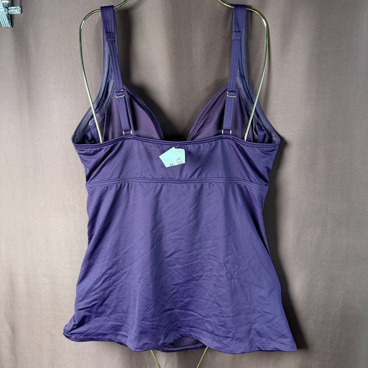 Lands' End Women's 4, 2-10 LONG Blackberry V-Neck Tankini Swimsuit Top Wrap