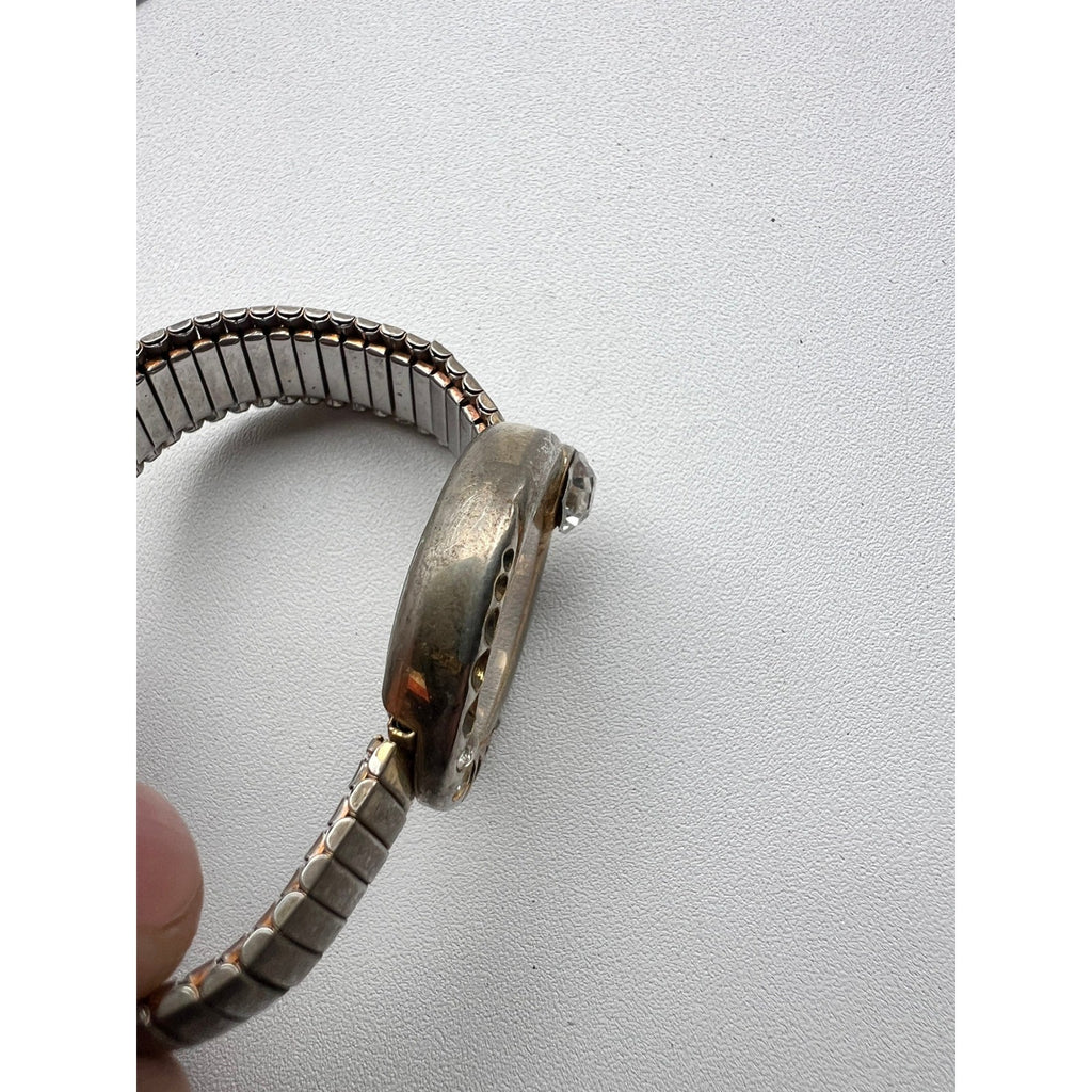Pierre Nicol Womens Quartz Gold Tone Wrist Watch Rhinestones For Parts/Repair Sw