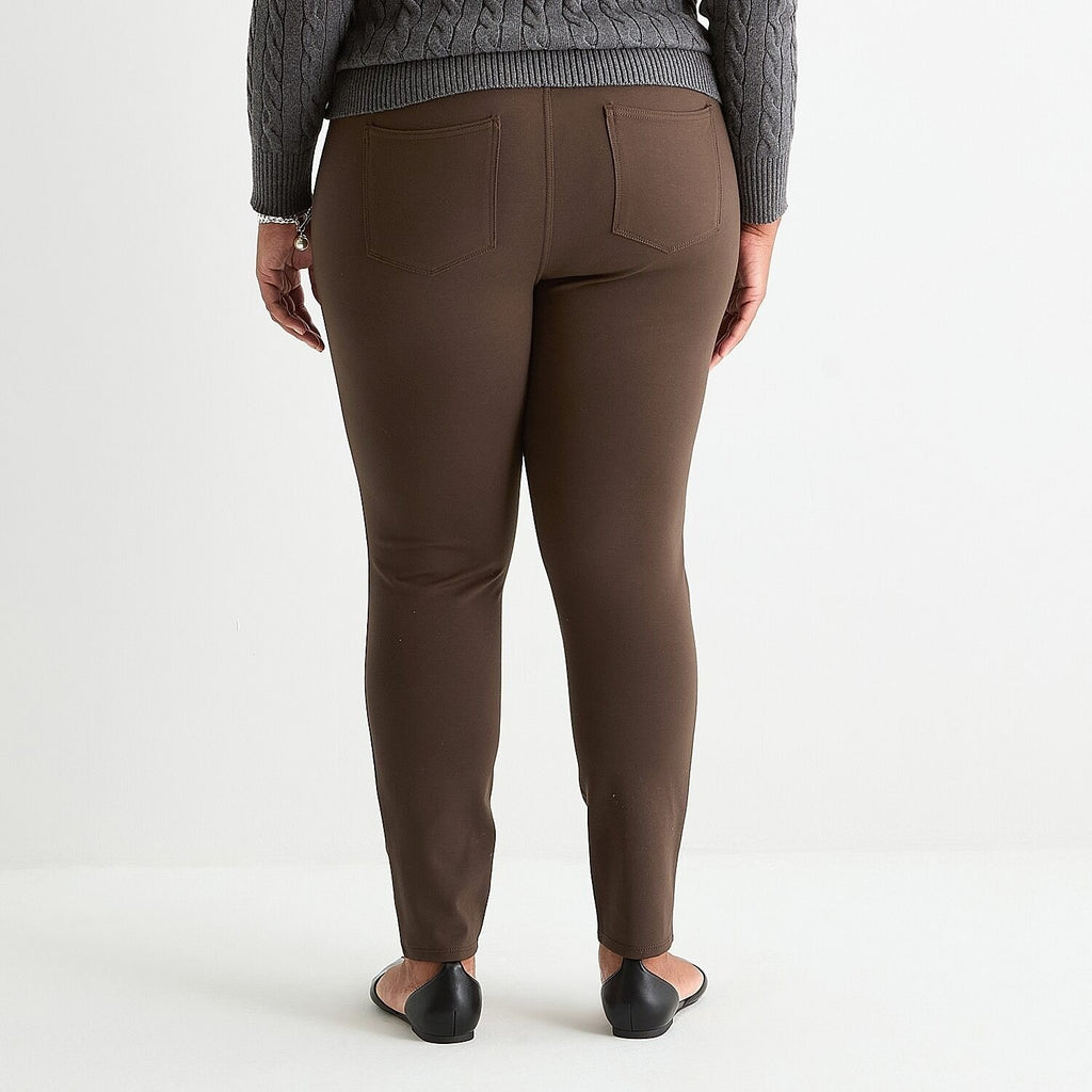 MSRP $50 St. John's Bay Womens 2X Chocolate Chip Skinny Pull-On Pants