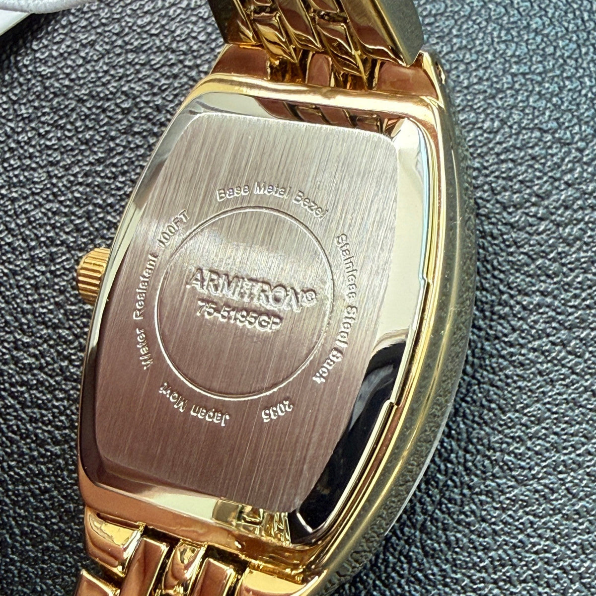 Armitron Womens 75/5195GP Diamond Accented Gold Tone Bracelet Watch New Battery