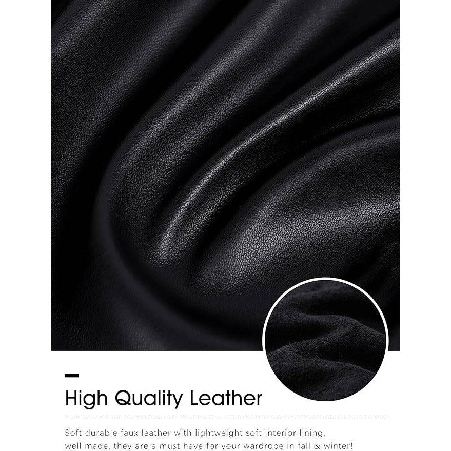 MSRP $57 SANTINY Women's XL Faux Leather Pants High Waisted Straight Leg Croppe