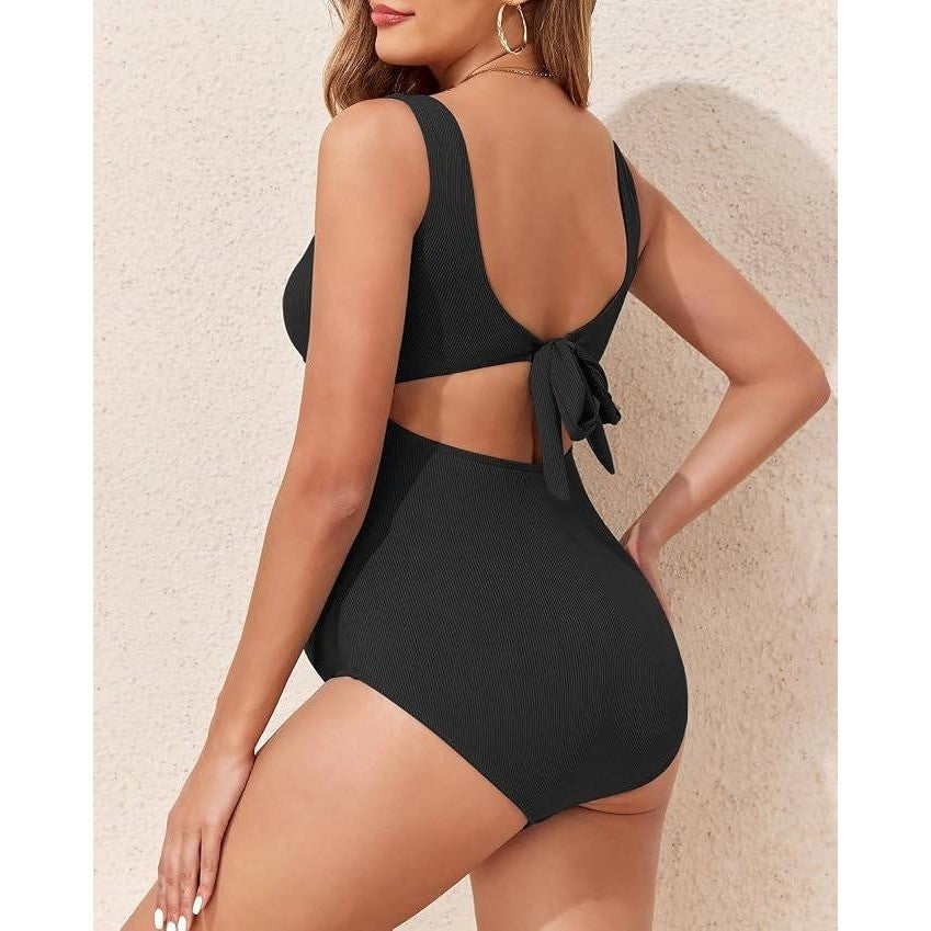 MSRP $28 Century Star Women's M Ribbed Maternity One Piece Swimsuit V-Neck