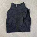 Womens XS Black Cropped Zip Up Vest Sleeveless Mock Neck Activewear Top
