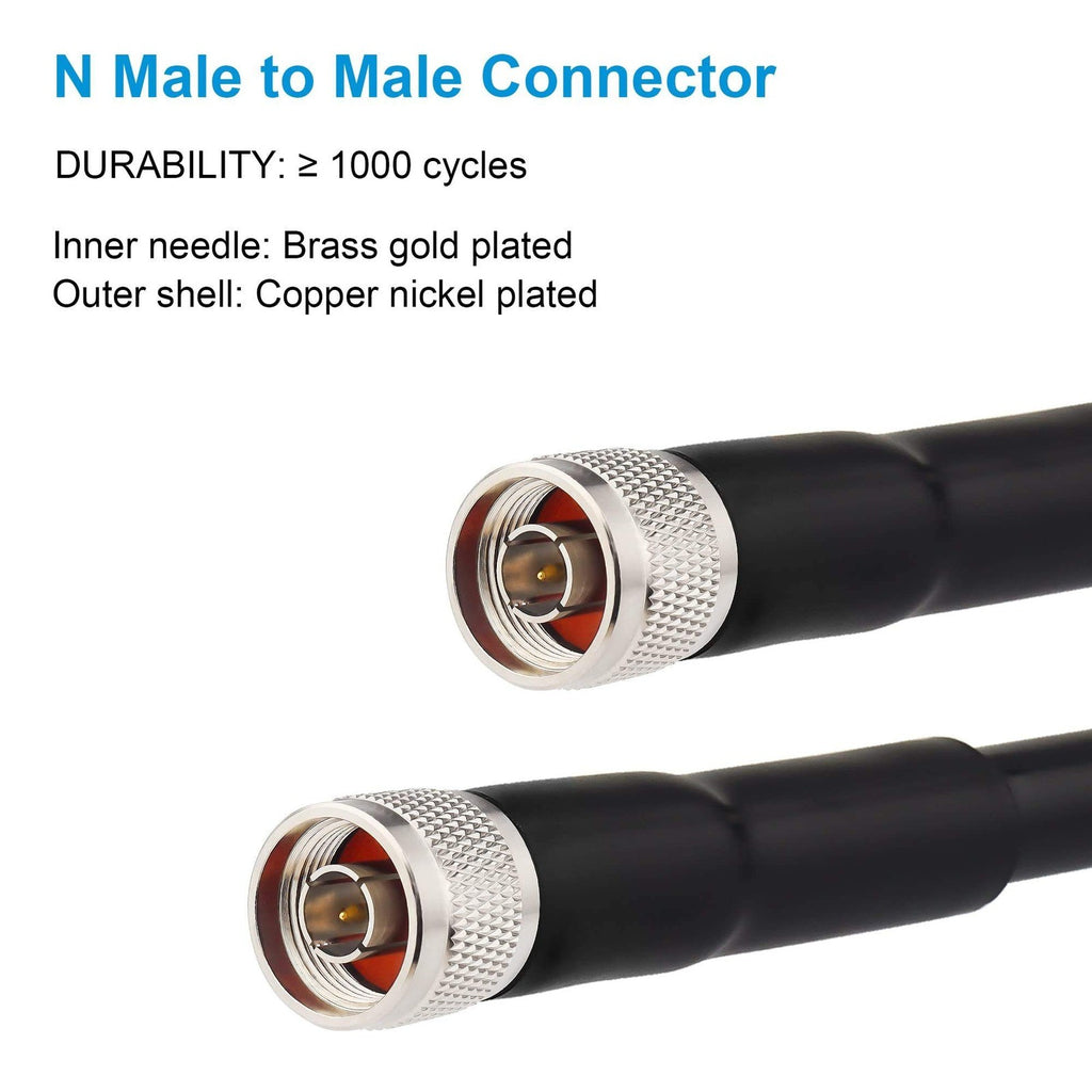 XRDS-RF N Male to N Male Cable 150FT, Type N Cable Low Loss KMR400 Coax Extens