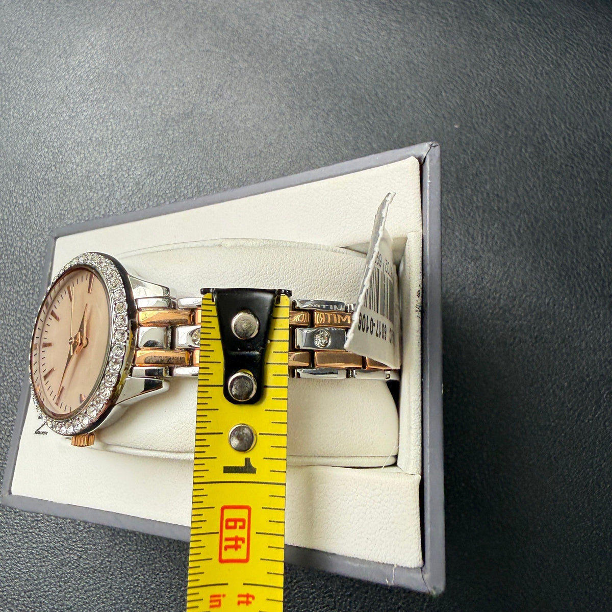 Armitron Women's 75/5802TR Silver/Rose Gold Crystal Bracelet Watch New Battery