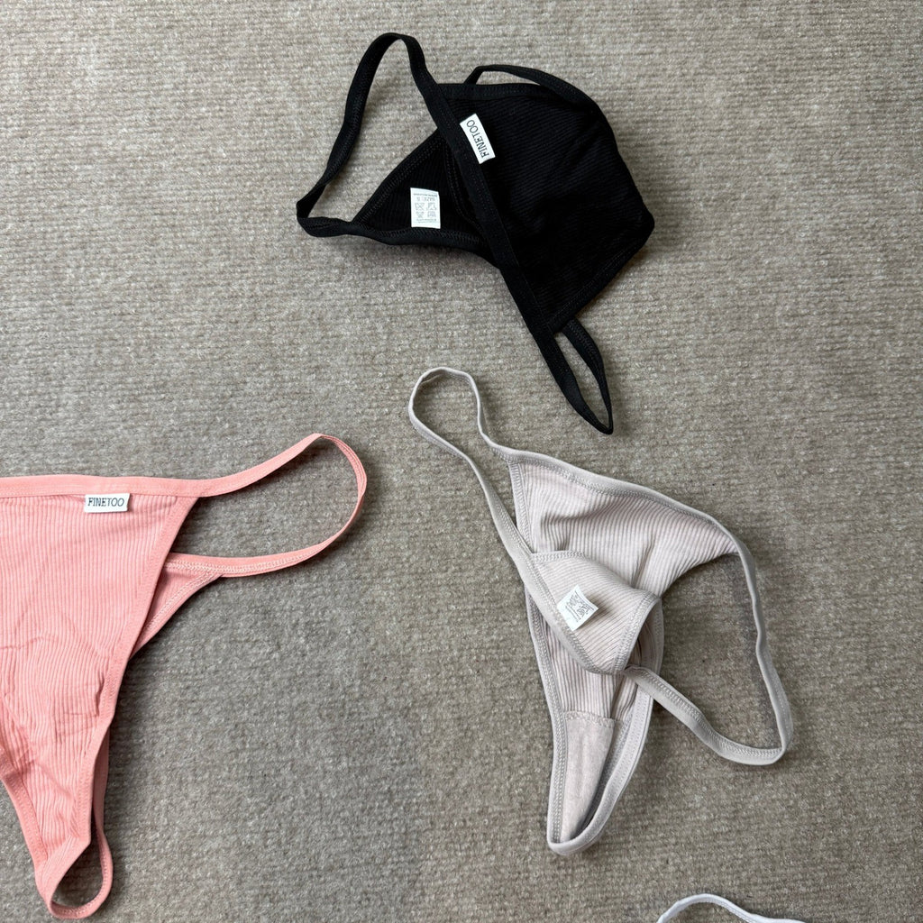FINETOO 10 Pack Women's S G-String Thongs Cotton Panties Stretch T-back Tangas