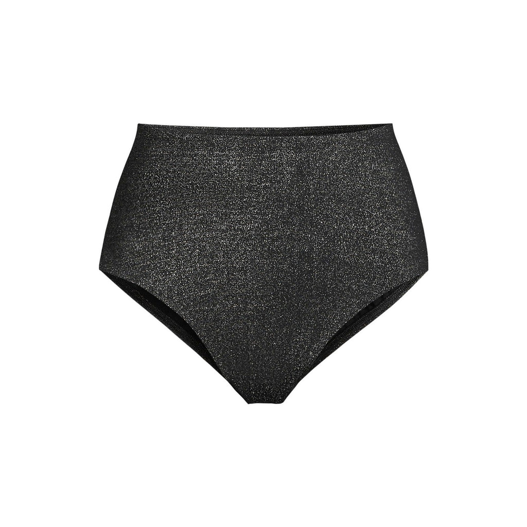 Lands' End Women's 18 Shine High Waisted Black Bikini Bottom