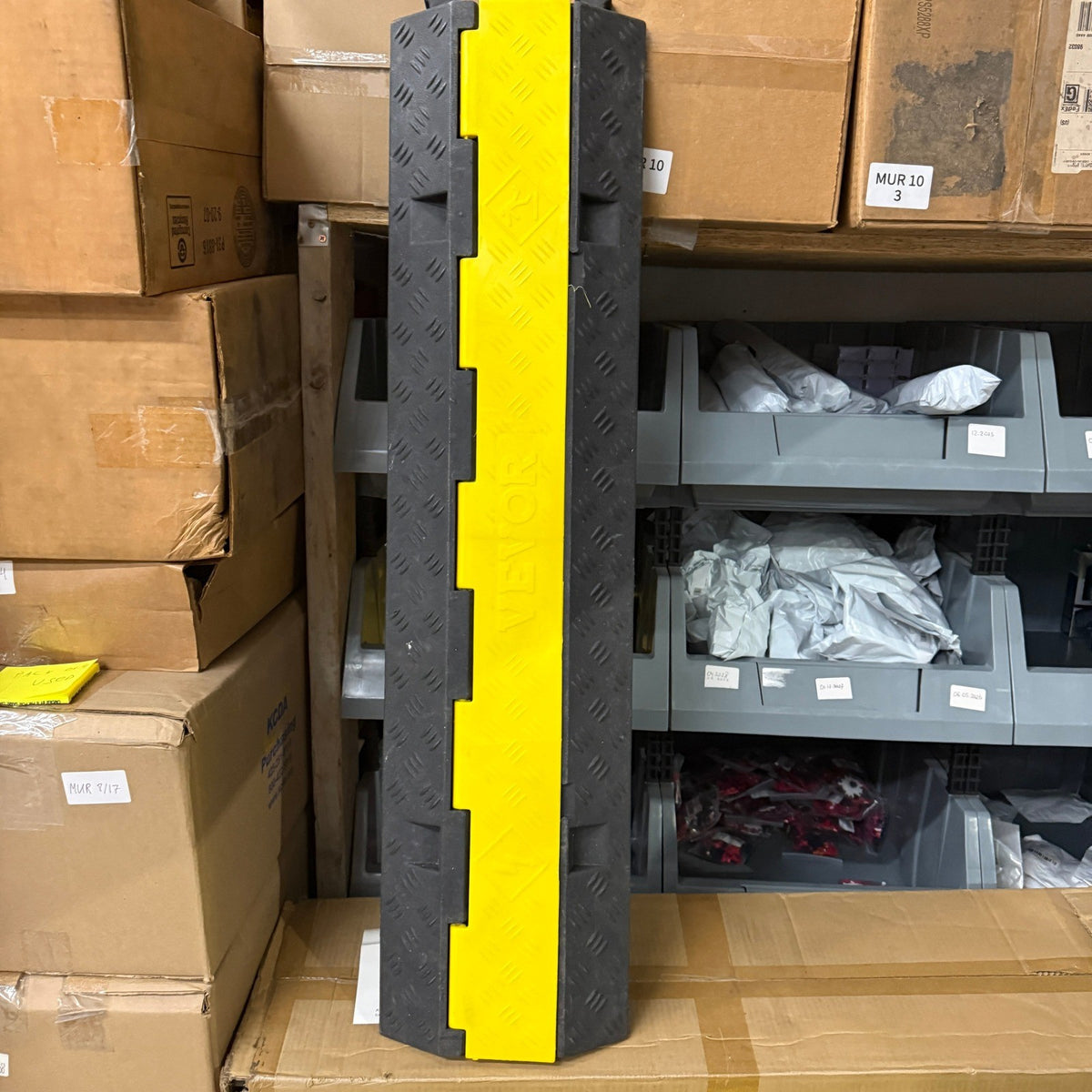 Pack of 4 Vevor Cable Protector Ramp 2 Channel Rubber 11000 Lb Capacity Modula