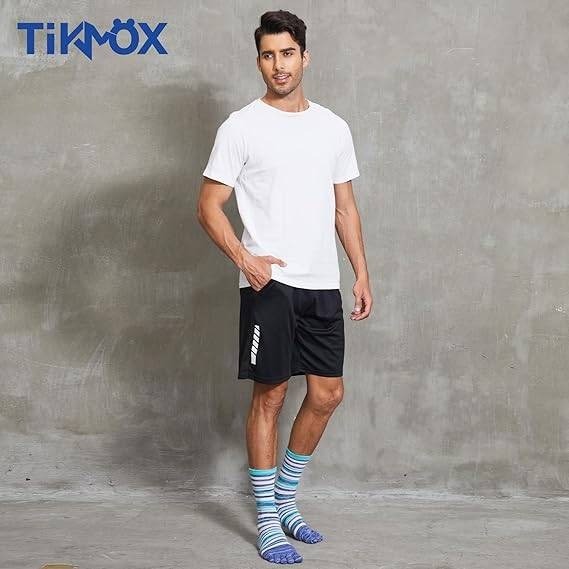 Set of 3 MSRP $26 TikMox L Five-Toe Crew Socks for Men & Women, Cotton Arch