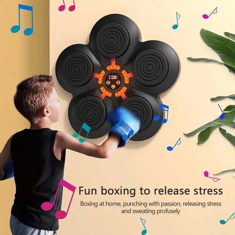 Smart Wall Mounted Bluetooth Music Boxing Machine w/ Boxing Gloves for Adult Kid