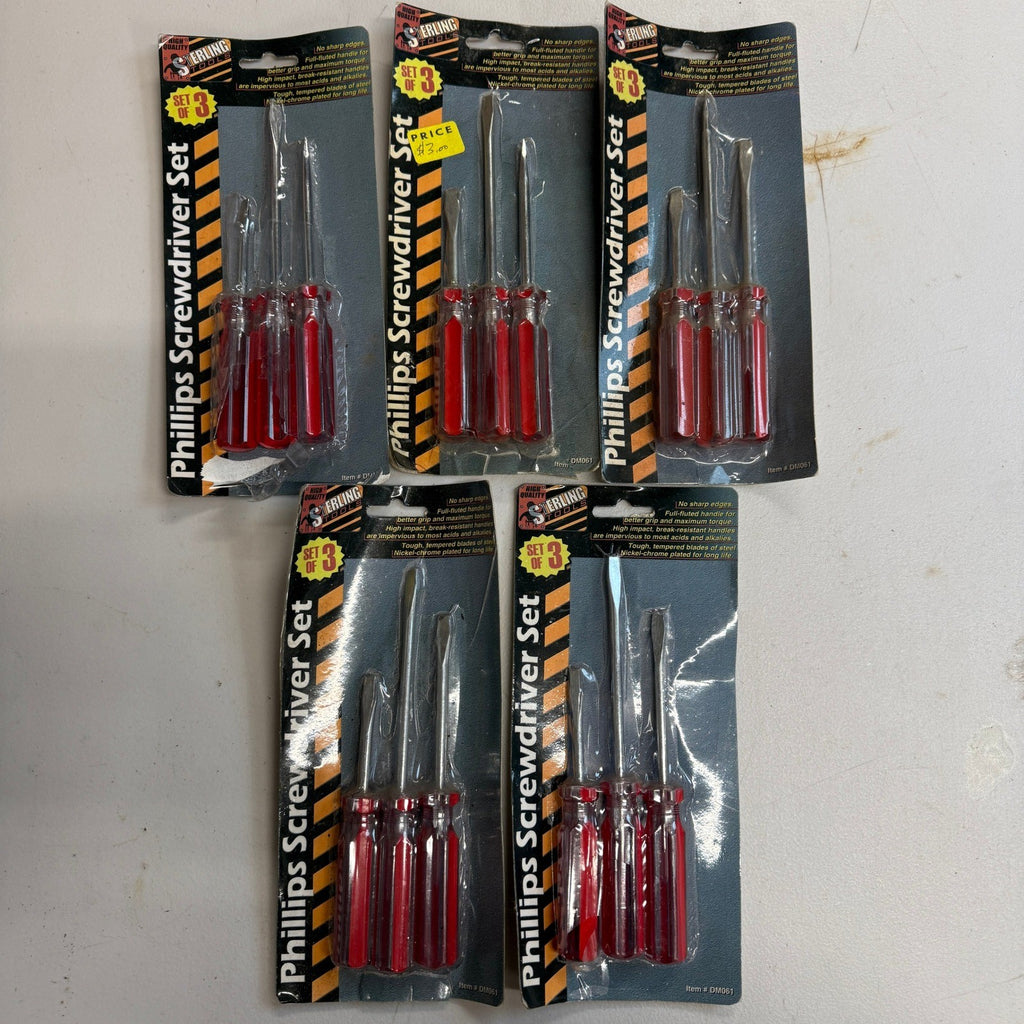 Set of 5 (3 Pcs Each) Sterling Tools DM061 Flat Head Screwdrivers