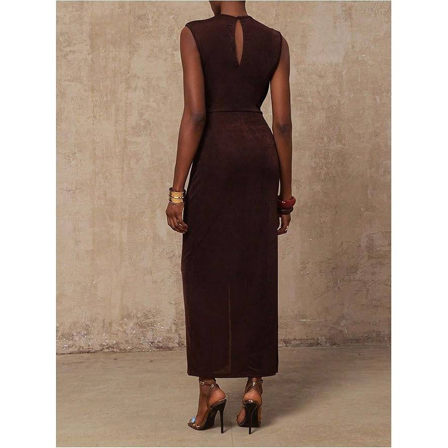 MSRP $52 Verdusa Women's S Sleeveless Formal Dress Twist Slit Wedding Guest Dre