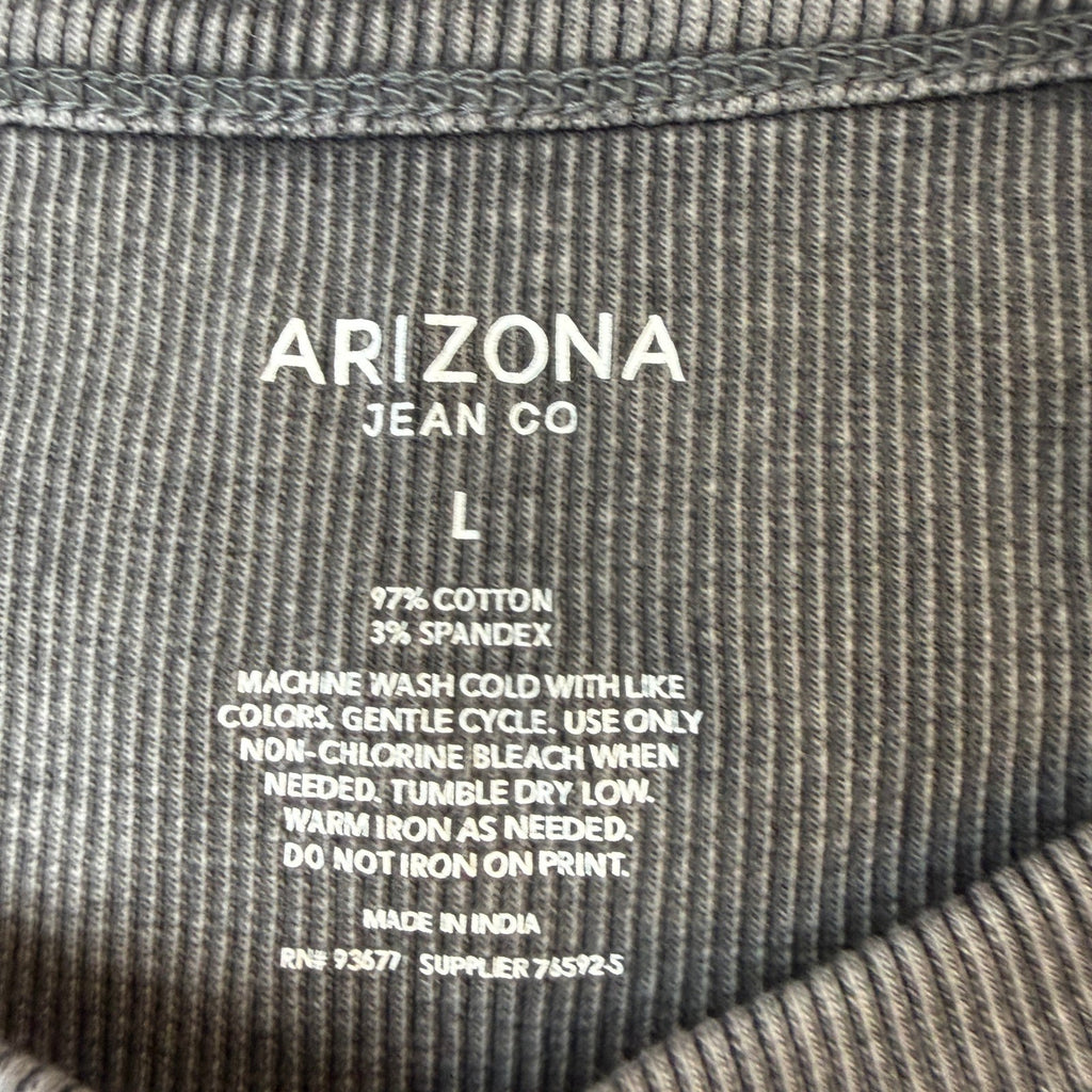MSRP $28 Arizona Jean Co Young Men L Black Moonless Night Long Sleeve Shirt
