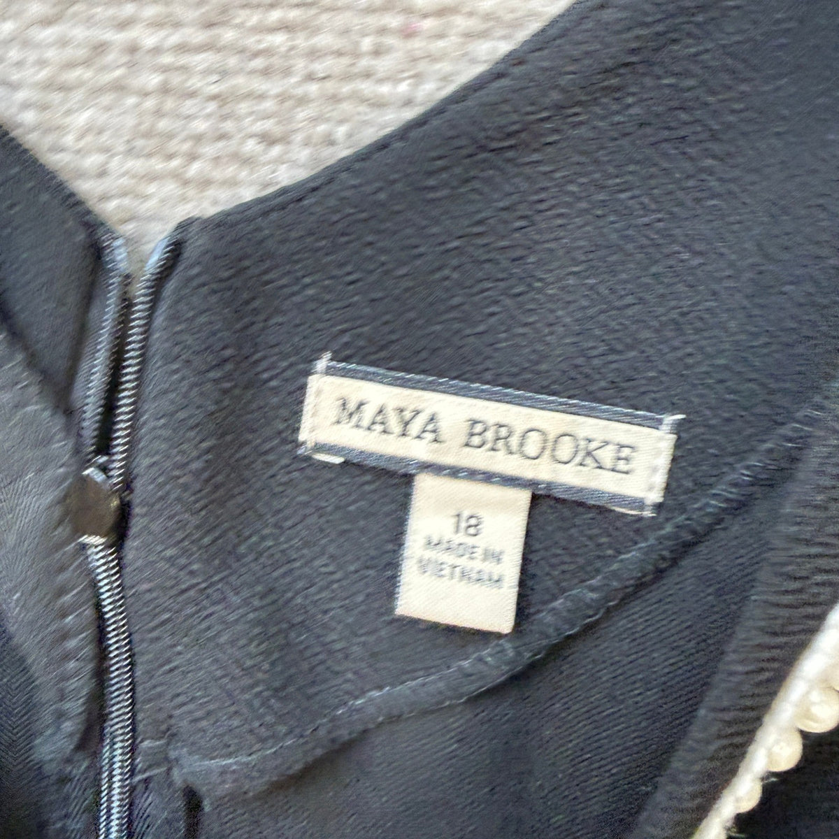 MSRP $94 Maya Brooke Womens 18 Black/White 2 Piece Crepe Grid Jacket Dress