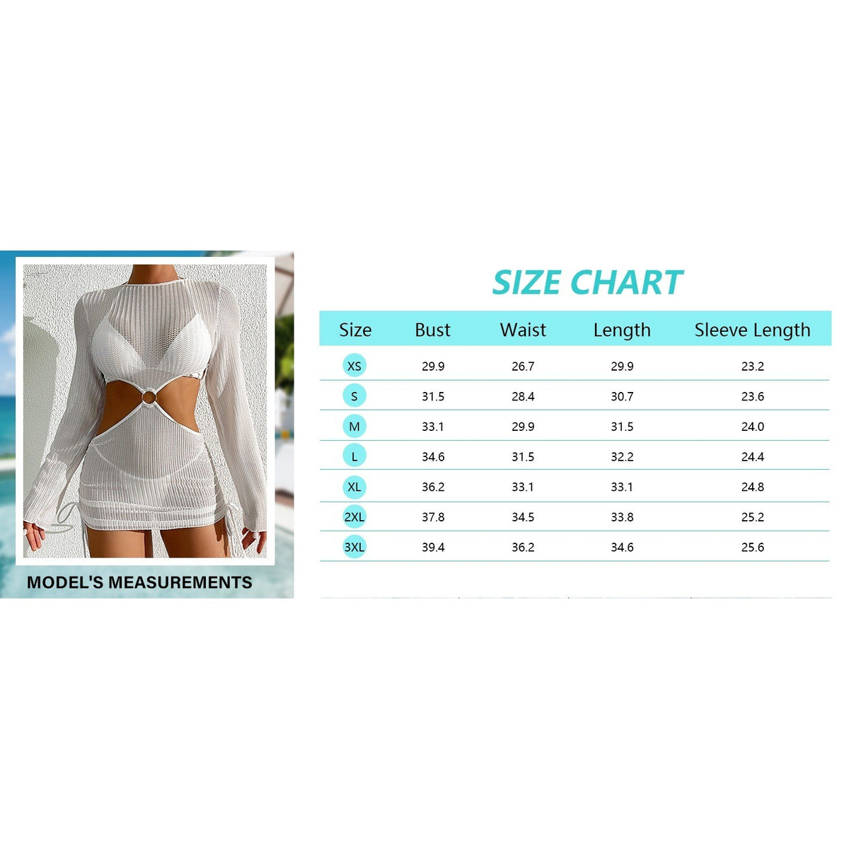 MSRP $44 Lilosy 3 Piece Women's S Black Bikini Sexy O Ring Cutout Long Sleeve