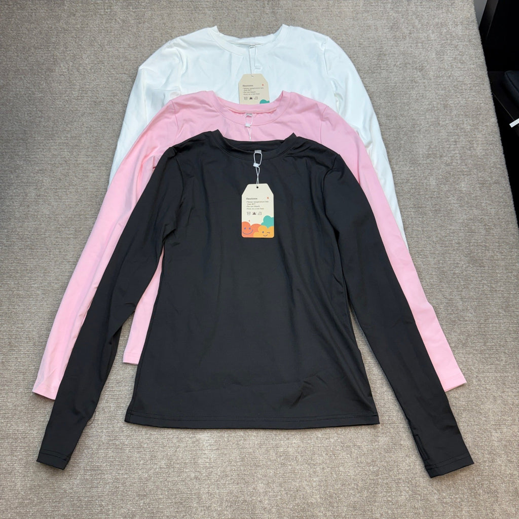 MSRP $42 LessonZoo 3 Pack Girl's 11-12Y Long Sleeve Athletic Shirts with Thu