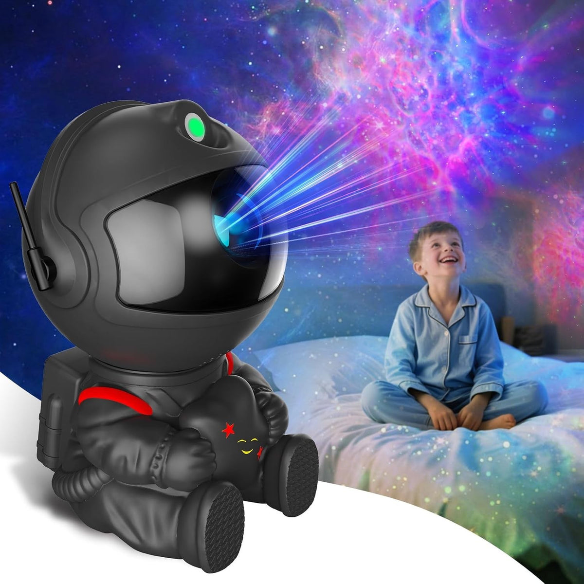 Astronaut Galaxy Star Projector HR-F3 Night Light with Remote & Timer, LED Nebul