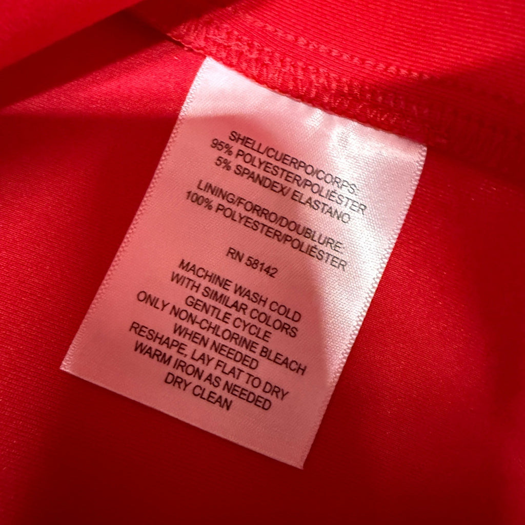 MSRP $89 Clover and Sloane Womens 8 Red Midi Dress Sleeveless Side Slit Bow Wais