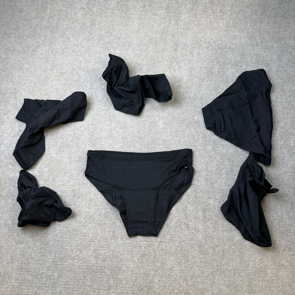 ALL OF SHE 6 Pack Women's S Underwear Cotton Hipster Sexy Cheeky Panties Black