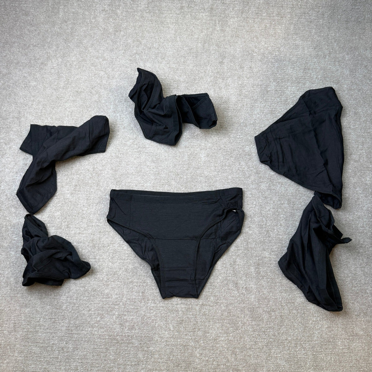 ALL OF SHE 6 Pack Women's S Underwear Cotton Hipster Sexy Cheeky Panties Black