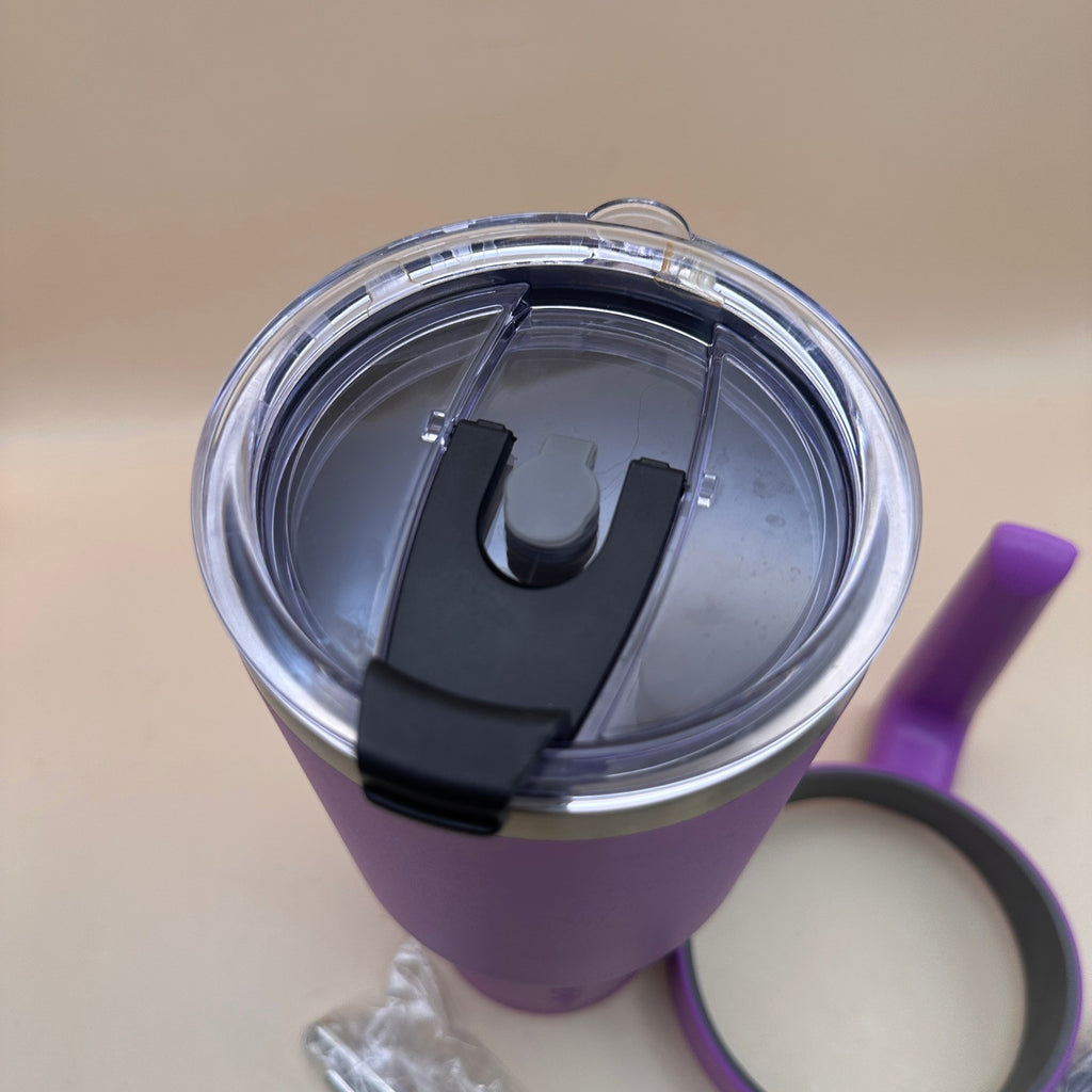 BJPKPK Lavender Tumbler 40 oz Stainless Steel With Handle & Lid Straw Insulated