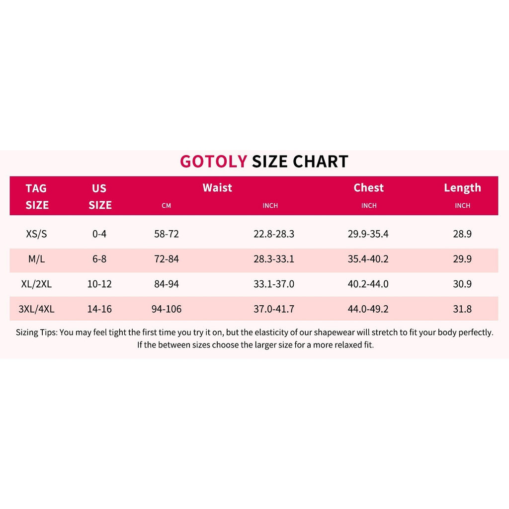 MSRP $26 Gotoly Women's M-L V-neck Shapewear Bodysuit Tummy Control Seaml