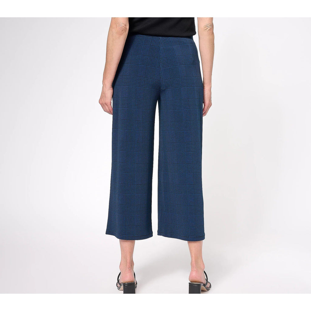 Susan Graver Women's Cosmic Blue XXS Petite Printed Liquid Knit Culotte Pant