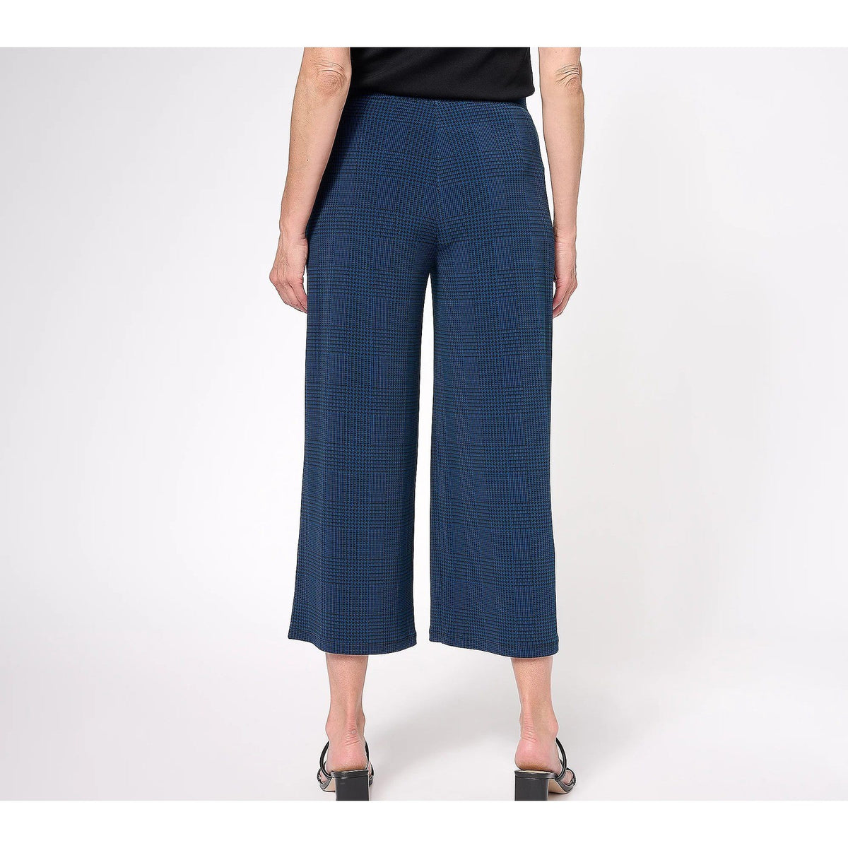 Susan Graver Women's Cosmic Blue XXS Petite Printed Liquid Knit Culotte Pant