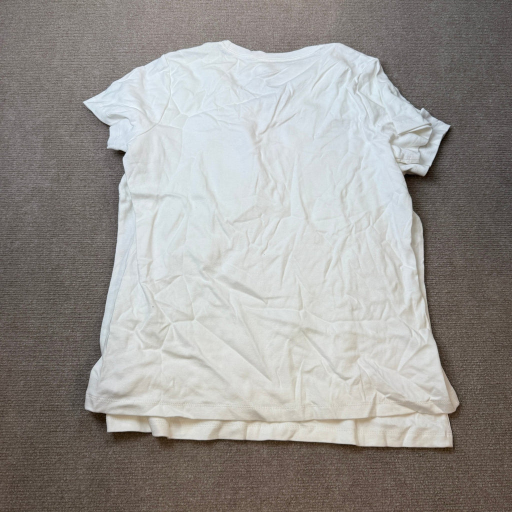 Set of 2 NWT St. John's Bay Womens L Petite White V Neck T-Shirt Short Sleeve