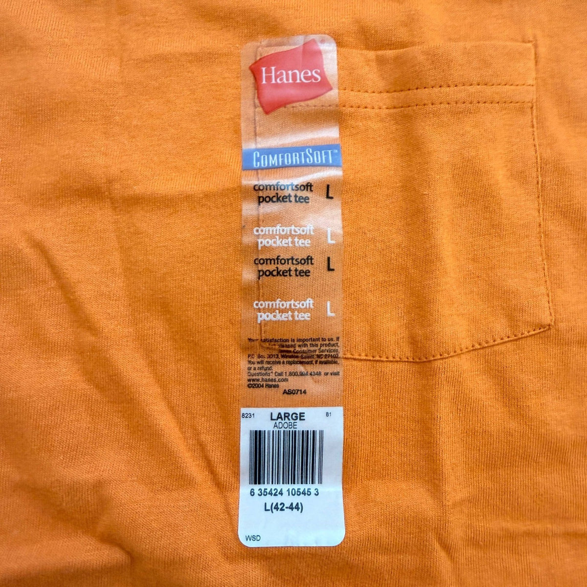 Set of 3 Hanes Men's T-Shirts Size L White, Light Yellow, Orange