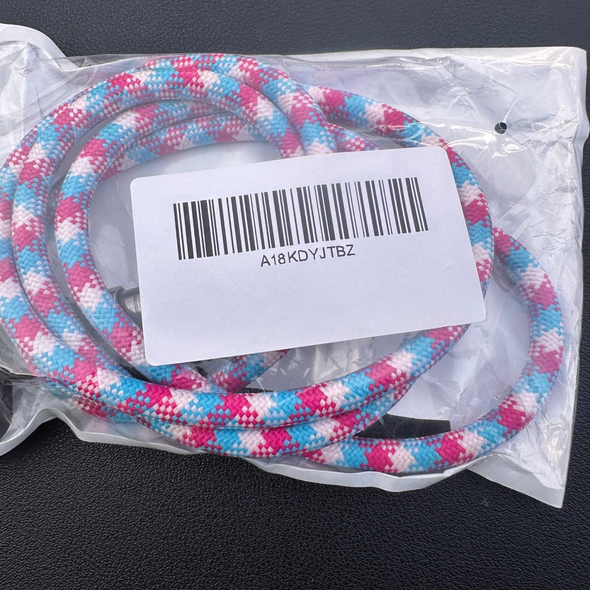 2 In 1 USB Type C Braided Data Cord Quick Charging Cable Portable Lanyard Pink/