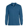 Lands' End Men's XL Long Sleeve 100% Cotton Supima Polo Shirt Evening Blue