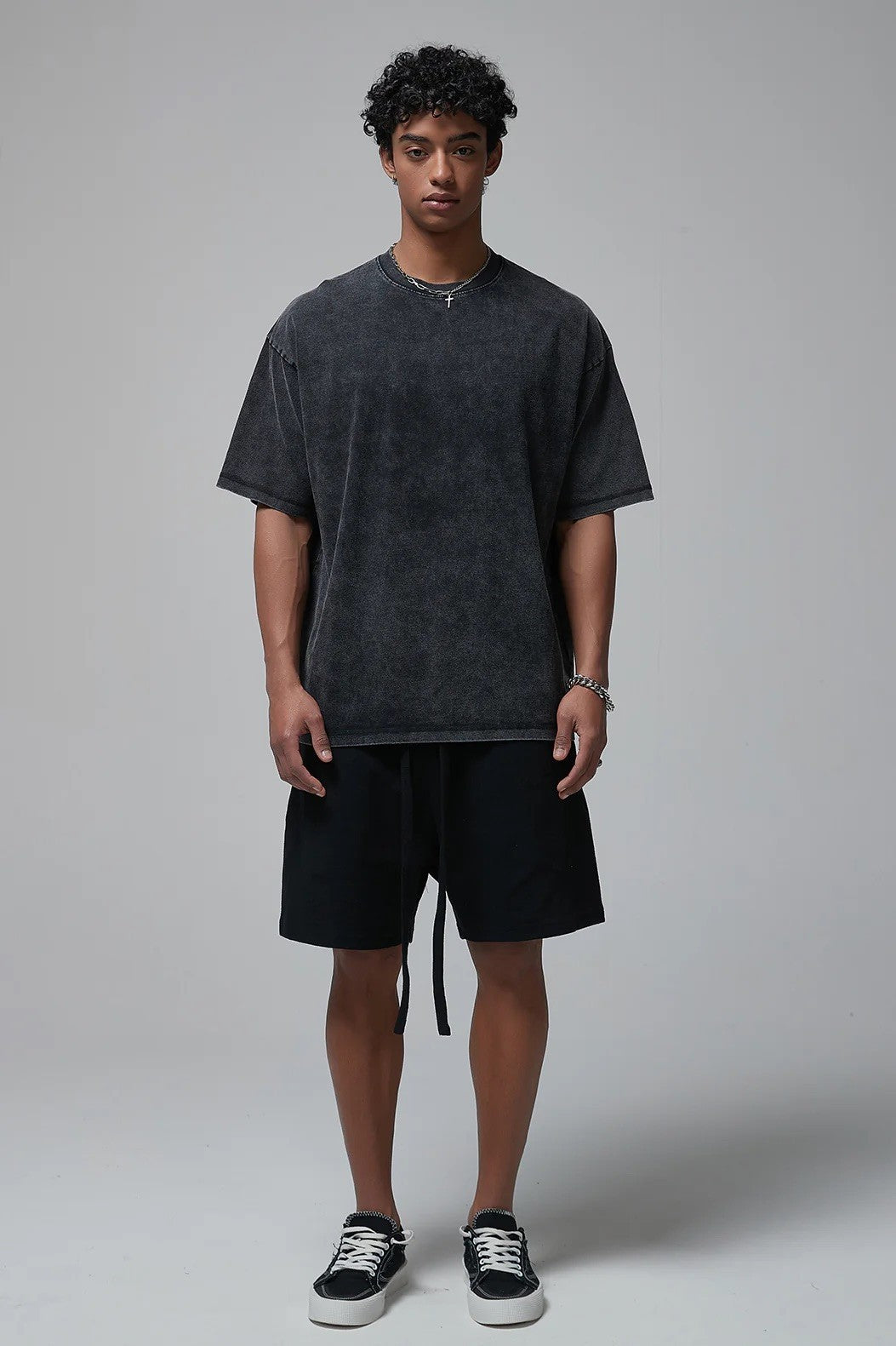 Artie Master Unisex S-2XL Black 275GSM Double Stitch Sleeve Hem Washed T-Shirt