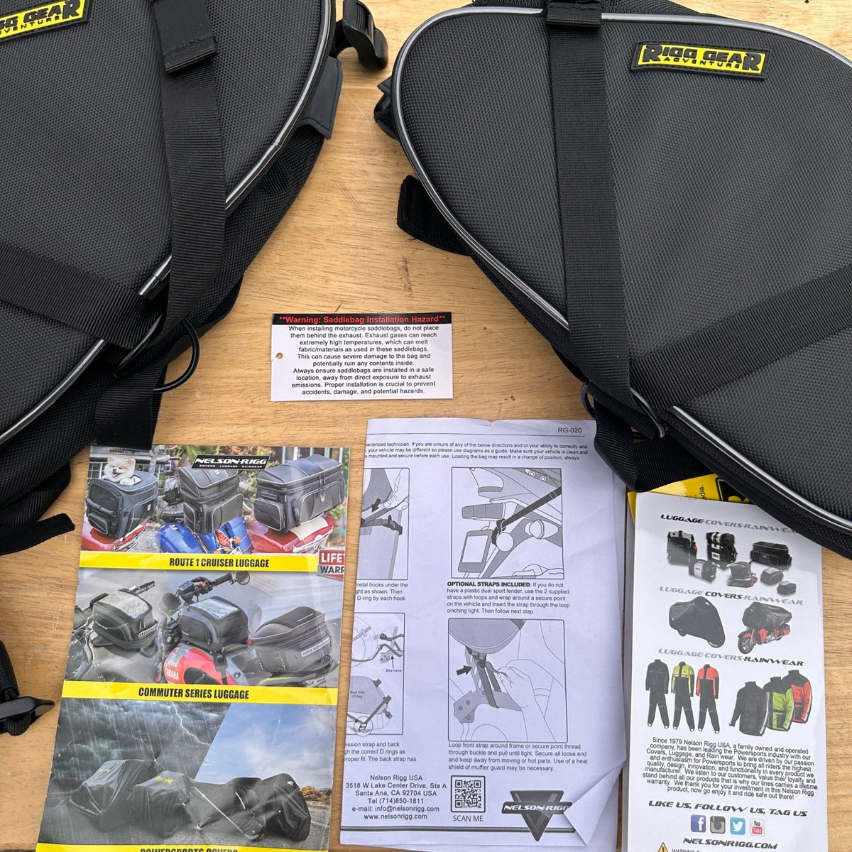Set of 2 Nelson-Rigg RG-020 Black Dual Sport Enduro Saddlebags, Fits KTM Hond