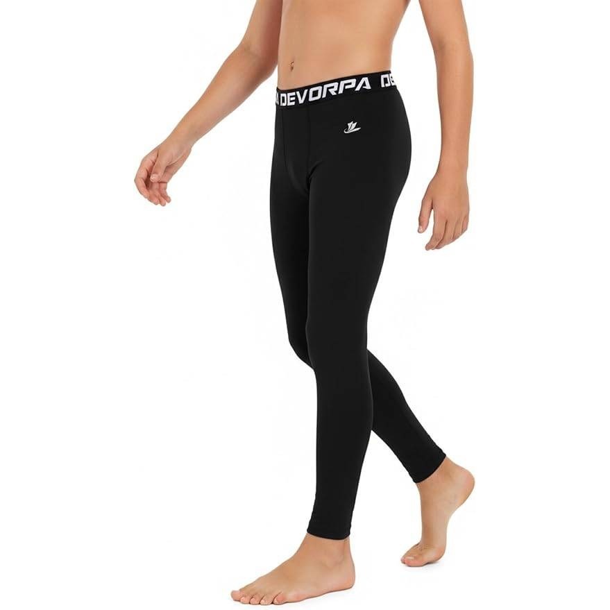 MSRP $26 DEVOROPA Boy's M Leggings Quick Dry Youth Compression Pants Sports