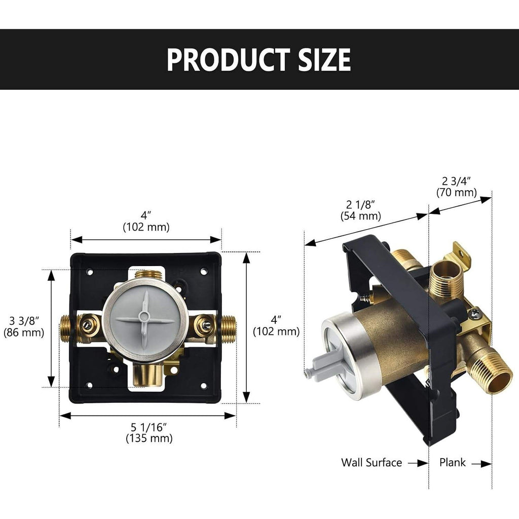 RJDIBAN Shower Valve for Delta R10000-UNWSHF, 3 Port 1/2 Inch Connection R1000