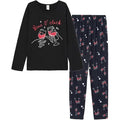 MSRP $25 VENTELAN Women's Black Wine 3XL Pajamas Cute Sleepwear Long Sleeve