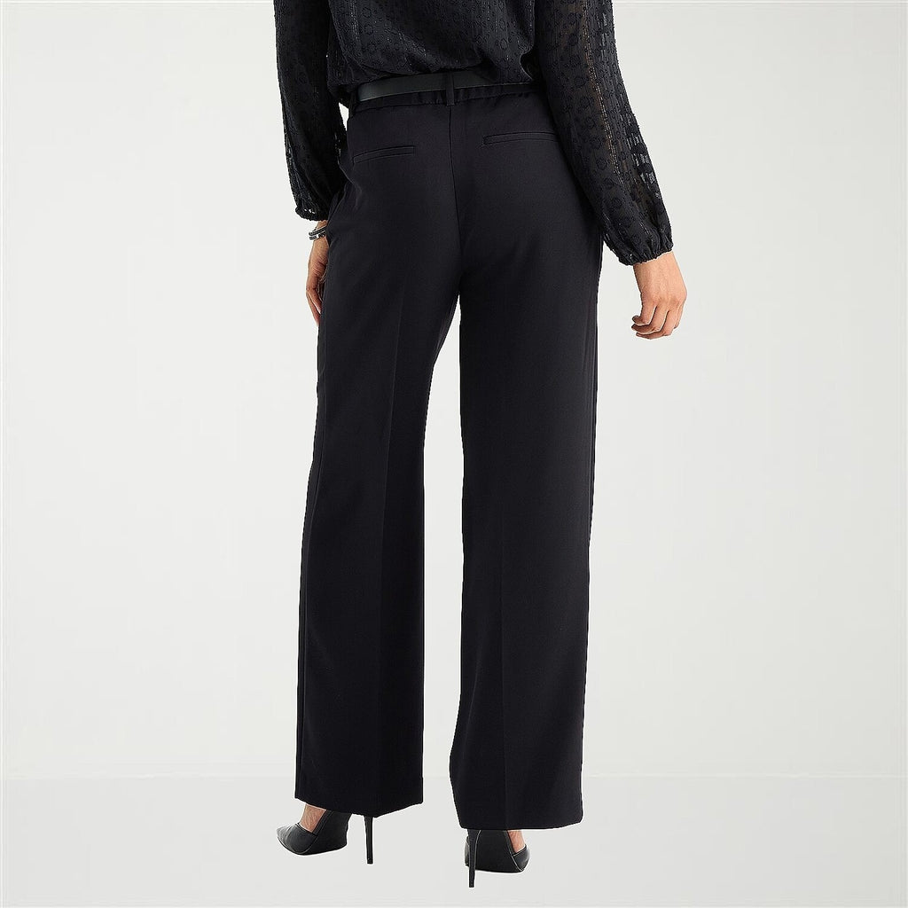 MSRP $74 Liz Claiborne Charlotte Womens 12 Tall Black Wide Leg Mid Rise Trouser