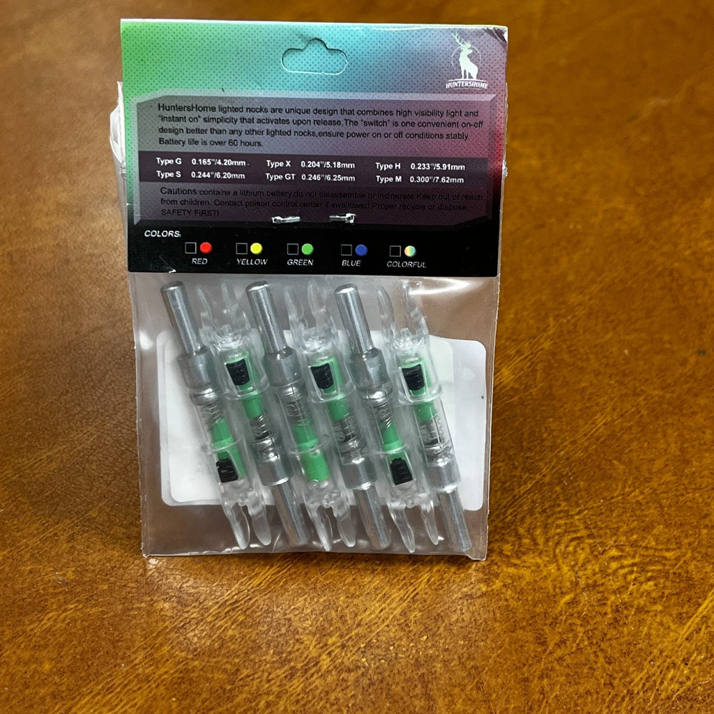 Pack of 6 S LED Lighted Nocks for Arrows 0.244"/6.20mm On/Off Switch Included  P