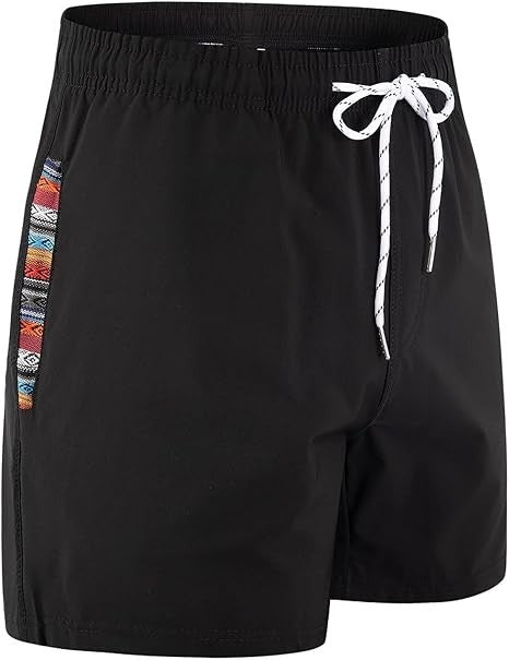 NWT GYM Men's Black S-XL Casual Shorts Drawstring Summer Beach Stretch Twill Gol