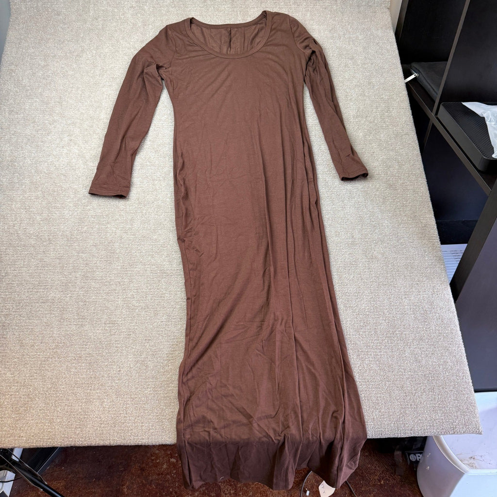 MSRP $43 Yousify Women's M Maternity Maxi Dress Long Sleeve Slim Fit Pregnancy